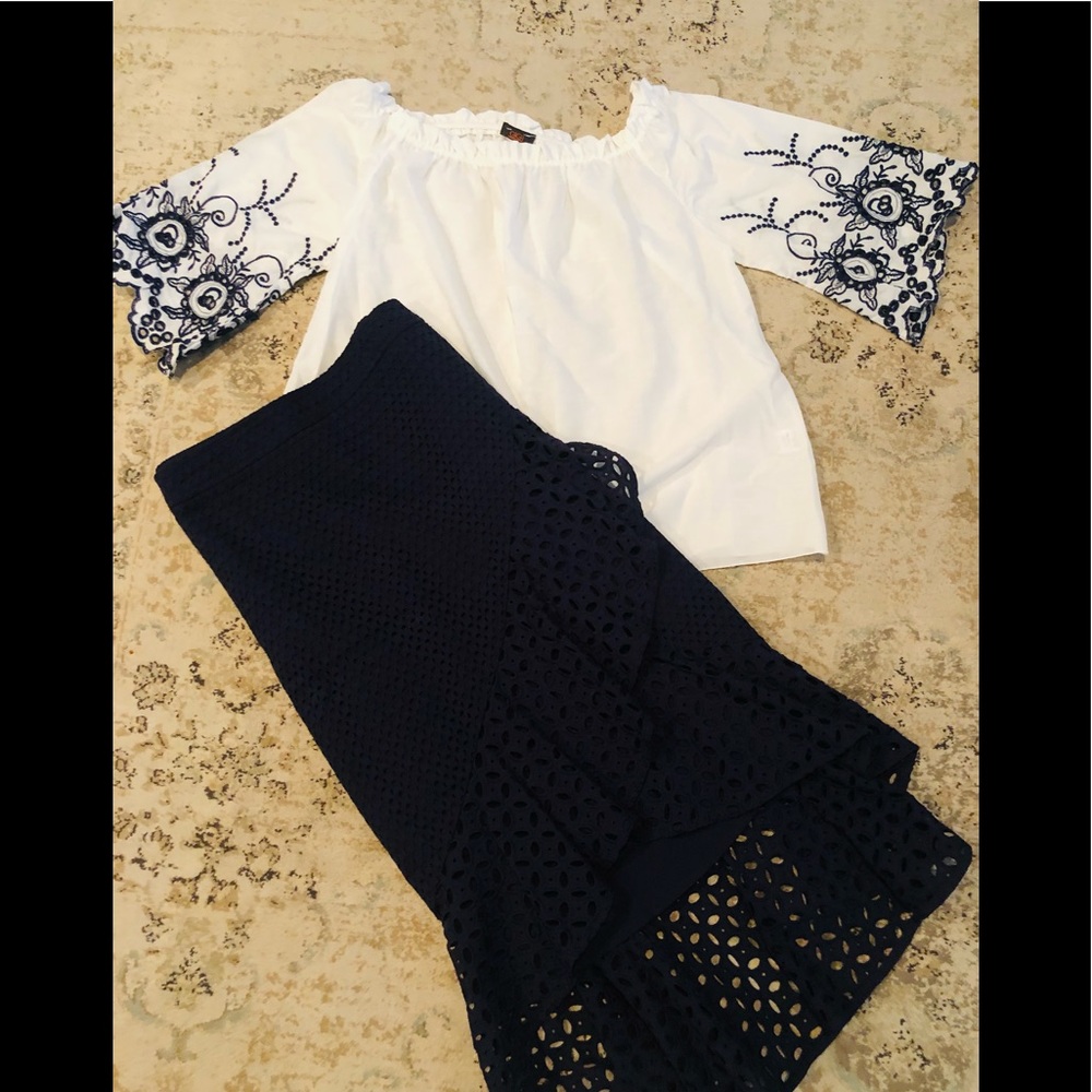 Gigi White Embroidered Blouse